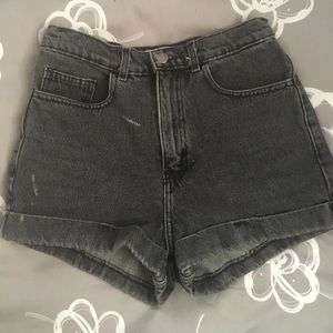 American Apparel High Waisted Jean Shorts